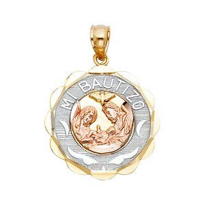 14K 3C Baptism Religious Pendant